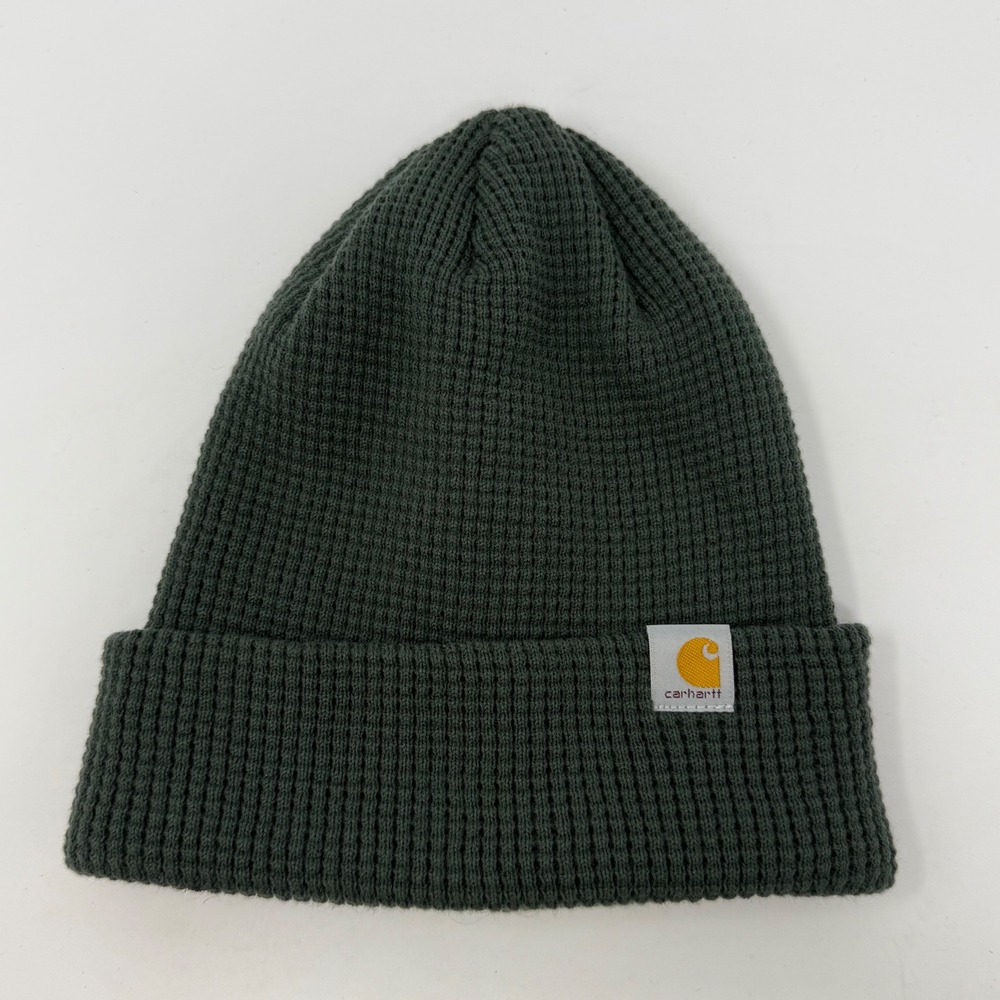 Carhartt Waffle Knit Beanie Forest Green Cuffed Hat AH7187-M Mens Womens OS